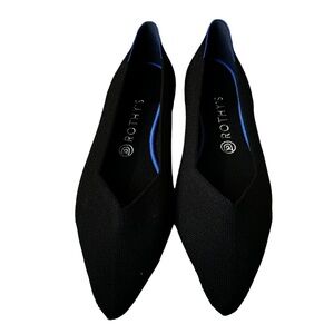 Rothy’s Point Black Solid Knit Flats